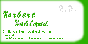 norbert wohland business card